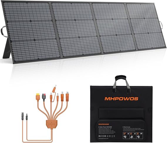 220W Portable Solar Panel 40V Folding Solar Panel for Power Station | IP67 Waterproof 23.5% Efficiency Mono Solar Panels Charger for EcoFlow/Anker/Jackery/Bluetti for Camping RV Off-Grid Power