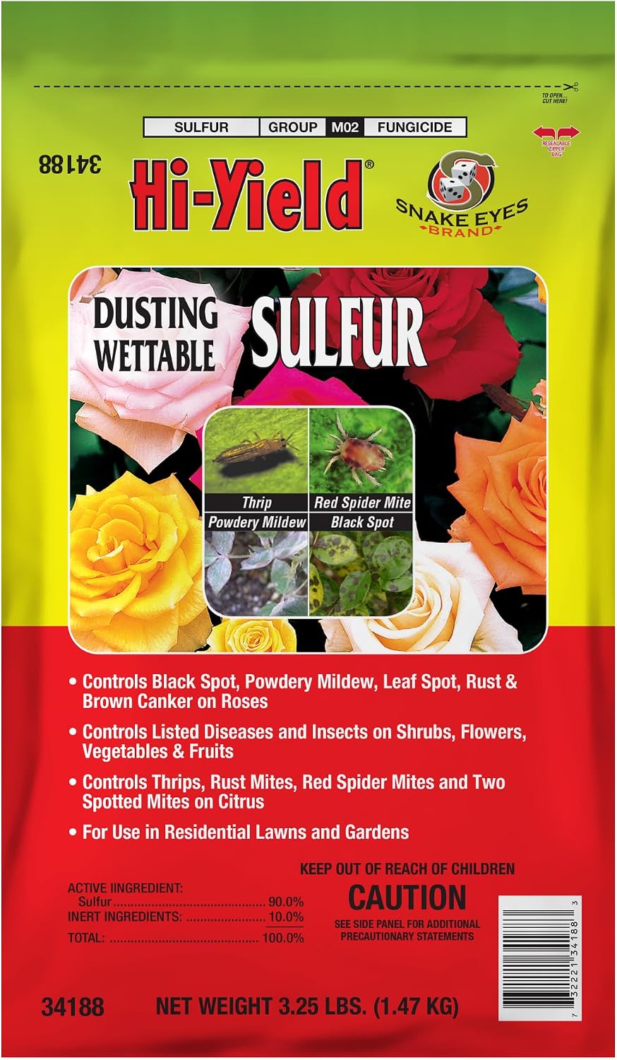 Hi-Yield 34188 Dusting Wettable Sulfur 3.25 lb.