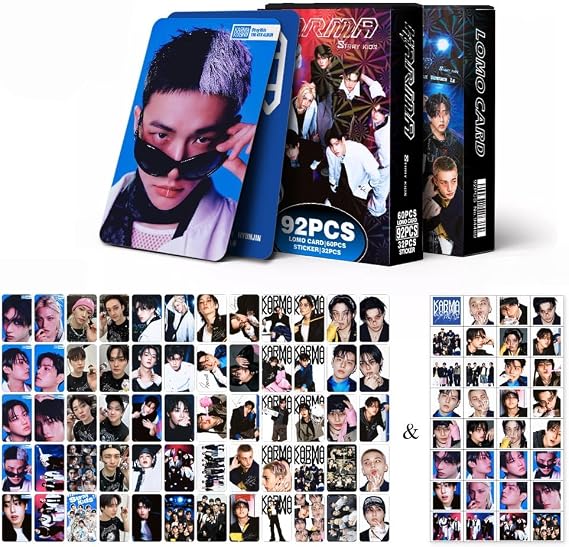 Stray Kids PhotoCards, 60pcs Stray Kids Lomo Cards, 32pcs SKZ Stickers, SKZ Photocards (C)
