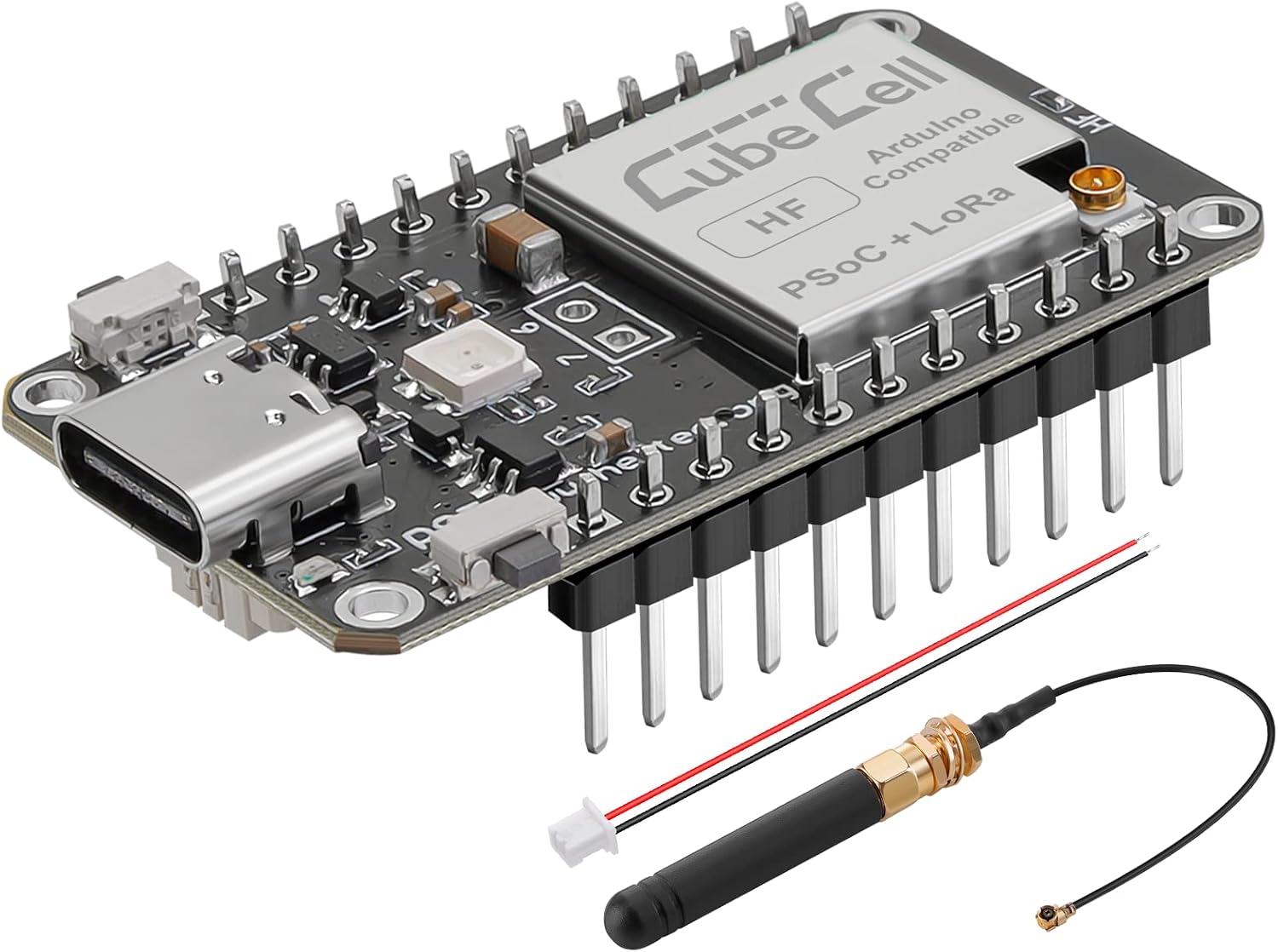 MakerFocus CubeCell Dev-Board Supports Solar Energy Powered, ASR6502 MCU SX1262 LoRa Ultra Low Power Consumption Development Board with 915MHz Antenna Compatible with Arduino