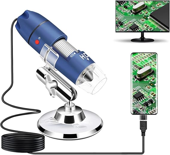 Jiusion 2K 2560x1440P USB Digital Microscope for Android, Windows & Mac