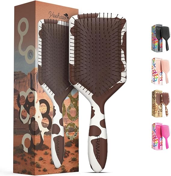 FRAMAR Paddle Brush for Thick, Curly Hair - Detangling Hairbrush for Women