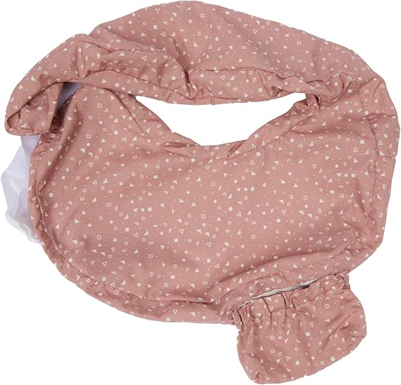 My Brest Friend Original Nursing Pillow Cover - Dusty Rose Geo | Easy Care, Adjustable Fit, Machine Washable, Durable with Handy Side Pocket - Original Nursing Pillow Not Included
