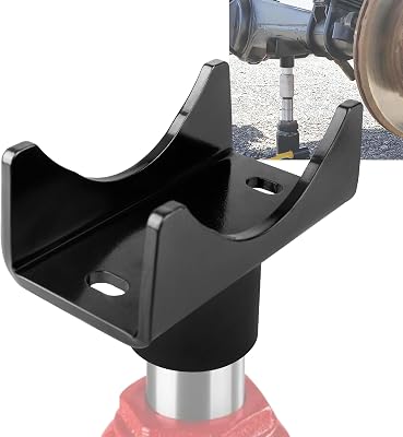Bottle Jack Axle Adapter Lifting Saddle Cradle for 2 3 4 Round & 2 Square Axle Tube, Fits 1.5 Jack Platform, 17000lbs Heavy Duty Alloy Steel Jack Saddle for RV Trailer Truck Camper Garage Farm