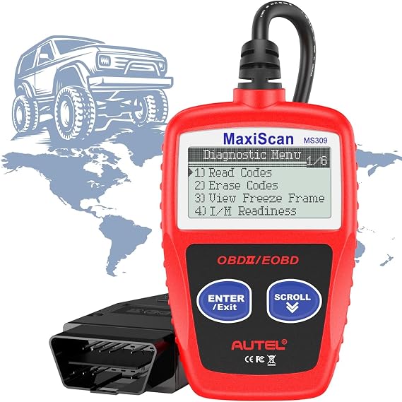 Autel MaxiScan MS309 OBD2 Engine Light Fault Code Reader, Read and Erase Code, View Freeze Frame Data, Get I/M Readiness Smog CAN Diagnostic Scanner