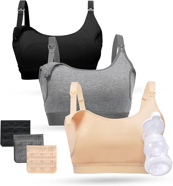 Momcozy Pumping Bra Hands Free, Cotton Pumping & Nursing Bra in One