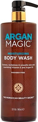 Argan Magic Cleansing Body Wash - Gently Cleanses, Revitalizes & Smooths Skin | Enriched with Argan Oil, Sweet Almond Oil & Vitamin E | Made in USA | Paraben Free | Cruelty Free 32 oz  946 ml