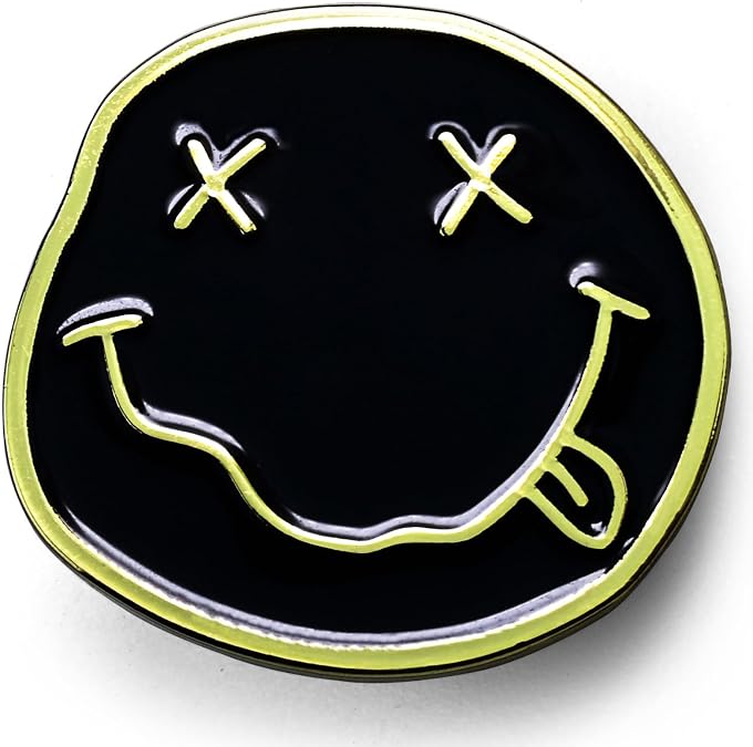 Smiley Face Rock Band Enamel Pin 1.2 Inches