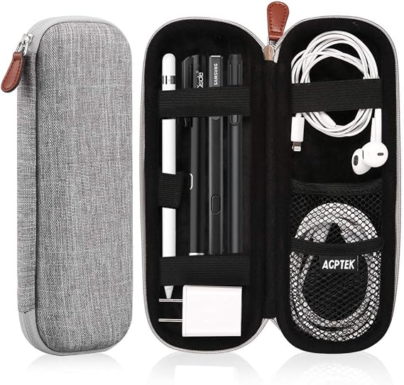AGPTEK Pencil Case Holder Compatible with Apple Pencil, Stylus iPad Pro Pen, Pencil, Samsung, Huawei, Apple Pen Accessories, USB Cable, Earphone, Fountain Pen