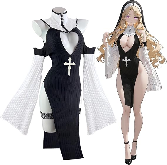 KORURACLUB Nun Costume Cosplay Lingerie Set Adult Costumes