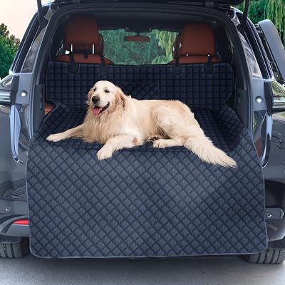 SUV Cargo Liner for Dogs Car Seat Cover Waterproof Non-Slip Car Seat Protector for Dogs Cargo Cover with Bumper Flap Protector for Cars, SUV and Truck, Universal Cargo Mat, 90x55