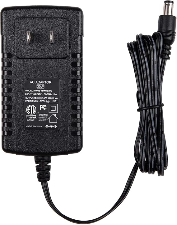 30W Power Adapter Cord for Echo Show 21, Show 10 3rd, Echo 4th, 3rd Gen | Black Wall Charger Plug with 5ft Long Cable for Show 15 & Show 8 3rd Gen Smart Speakers