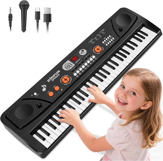 61 Key Beginner Keyboard Piano Toy for Kids with LCD & Microphone
