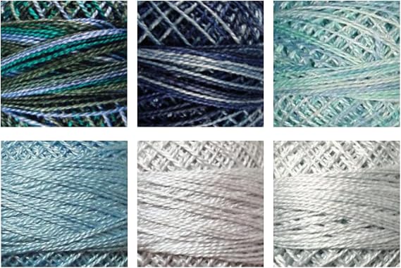 Valdani Thread Sampler Set - 6 Colors (Rustic Blues)