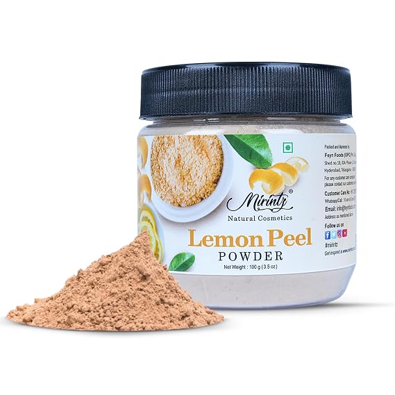 100% Natural Lemon Peel Powder | (100 gms) Pure Lemon Face Peel Mask for Cosmetics & Skincare | Ayurveda Products Vitamin C Face Mask | Lemon Powder Skin Peeling for Face | Skincare Gift Set