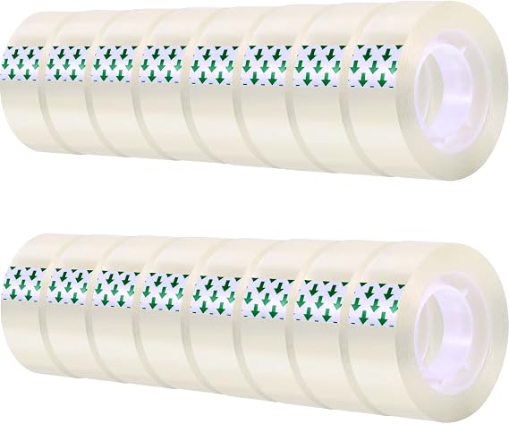 Hestya 16 Rolls Transparent Tape Refills Clear Tape, 3/4 x 1200 Inch