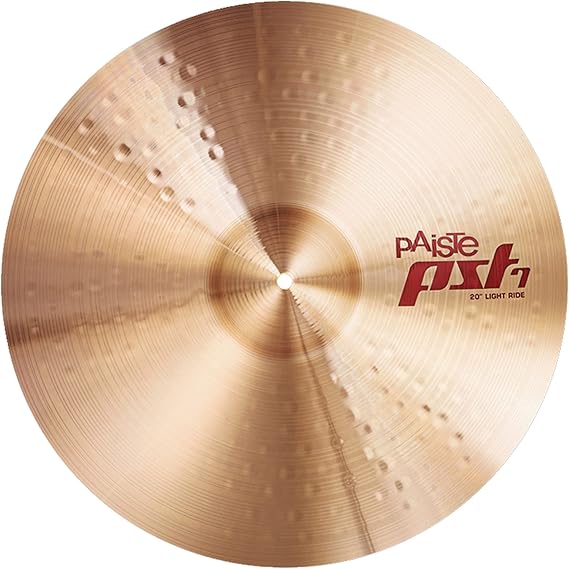 Paiste Light Ride Cymbal, PST 7 Series, Percussion Instrument for Drums, 20"