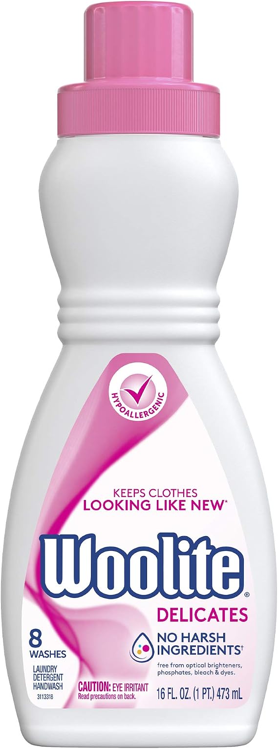Woolite Delicates Liquid Laundry Detergent for Machine and Hand Wash Gentle Care for Silk, Wool & Fine Fabrics, 16oz