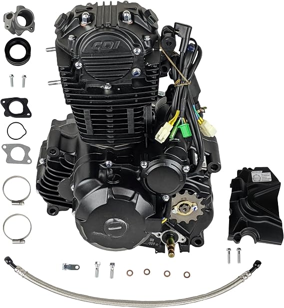 RedCap OEM Manual 6 Speed Complete Engine Assembly Specifically Designed for Jonway GTX 250 EFI XMT 250 EFI Motorcycle - (Sleek Black)