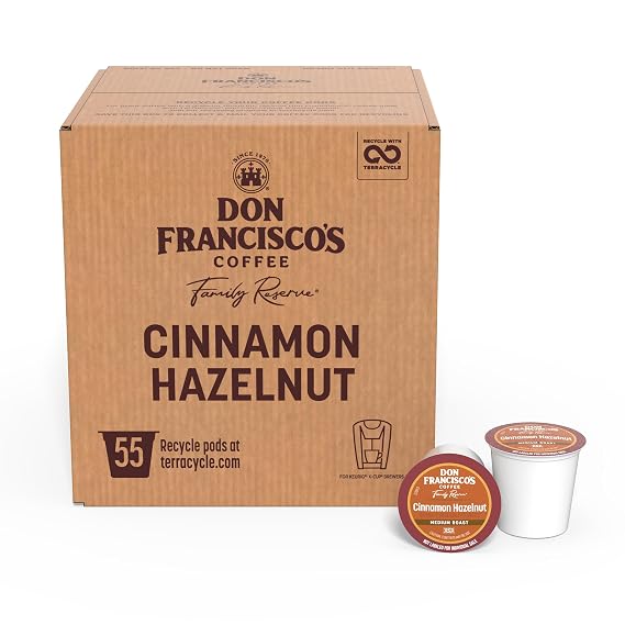 Don Francisco's Cinnamon Hazelnut Coffee Pods, Medium Roast, 55ct
