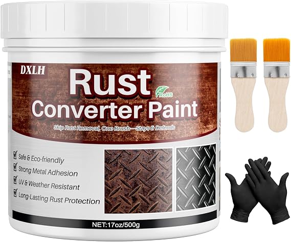 2 in 1 Rust Converter & Metal Primer, 17oz Black Rust Reformer for Metal
