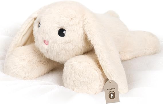 Wepop Weighted Bunny Stuffed Animal, 5Ibs Weighted Plush Pillow Rabbit 22in
