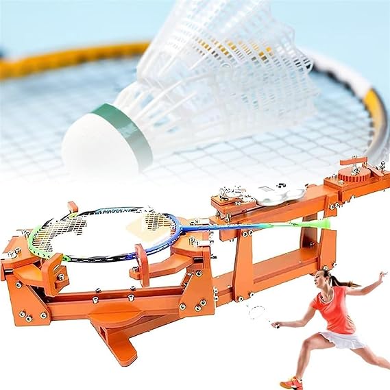 Badminton Racquet Stringing Machine, 6-Point Fixed 60LB Winch Type Badminton String Machine, Racket Frame Stringing Machine for DIY Badminton Rackets