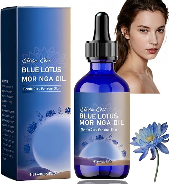 Blue Lotus Moringa Oil,Anti-Aging Skin Lotion for Women,Moringa Seed Brightening Facial Oil,Antioxidant Skin Care,Deeply Hydrating