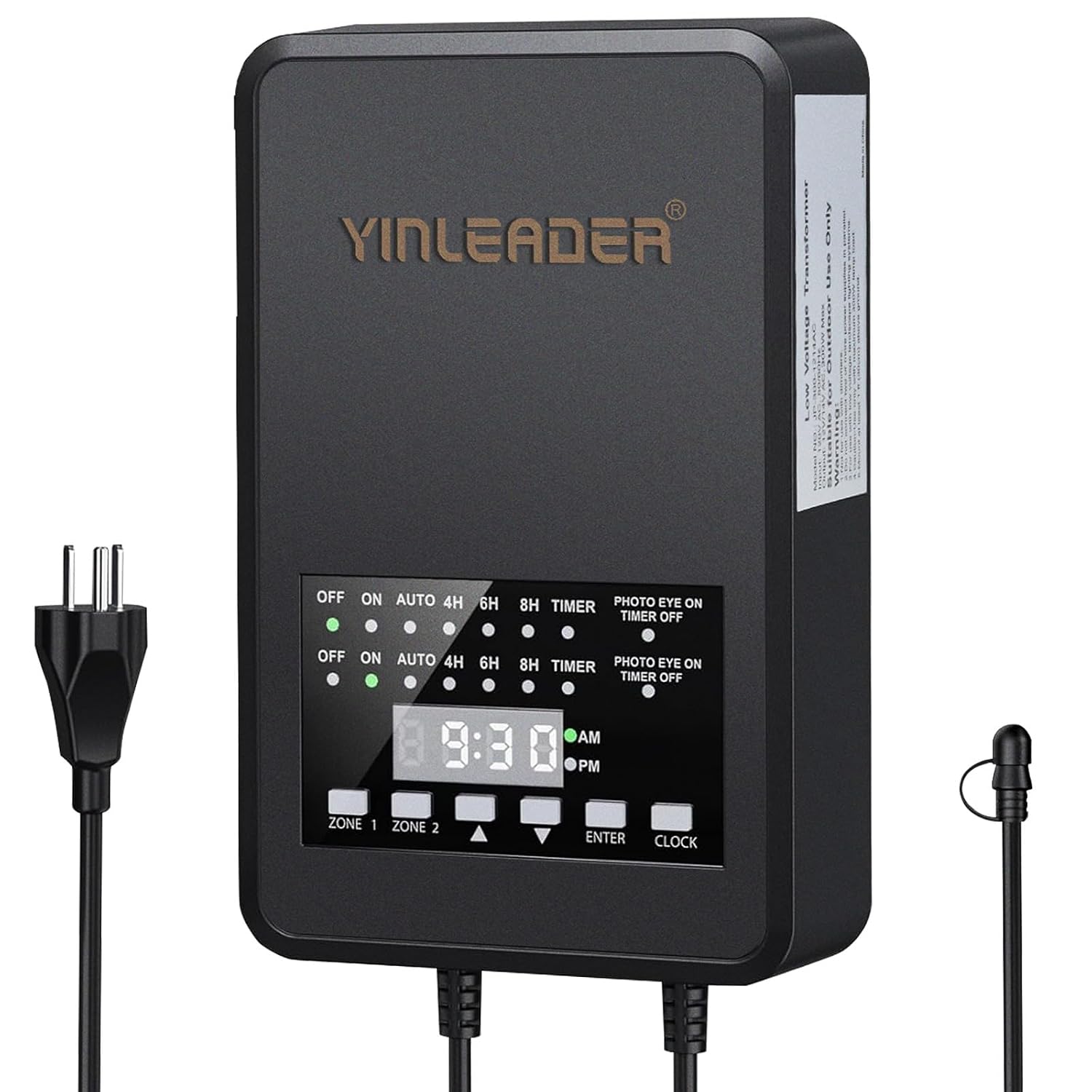300W Low Voltage Landscape Transformer 12V14V Output with Timer & Photocell Sensor, Weatherproof Outdoor Lighting Transformer for GardenPathway Lights, 120V AC to 12V AC Conversion