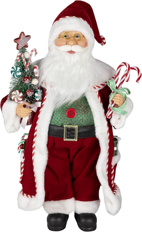 Northlight Candy Cane Santa Claus Christmas Figure - 18" - Red and White