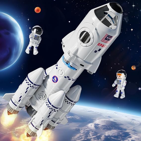 Doloowee Space Rocket Toy for Kids Aged 5+, Space Toy with 2 Astronaut
