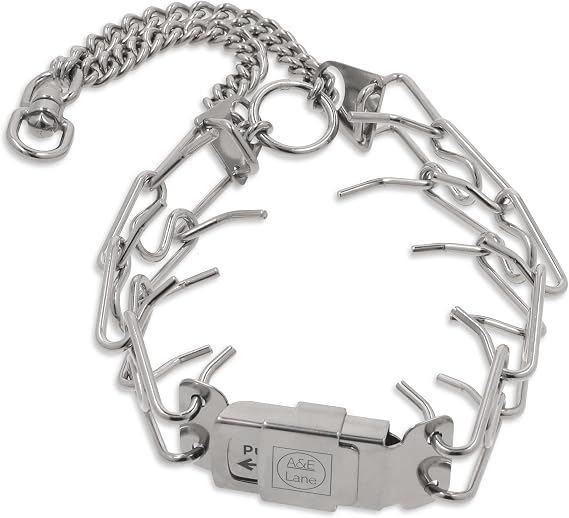 Prong Collar for Dogs - Easy Buckle Prong Collar - 3mm Stainless Steel No Pull Chain Collars - Quick Release Dog Collar - (14 to 20 Neck) Adjustable Dog Training Collars for Large to Medium Size Dogs