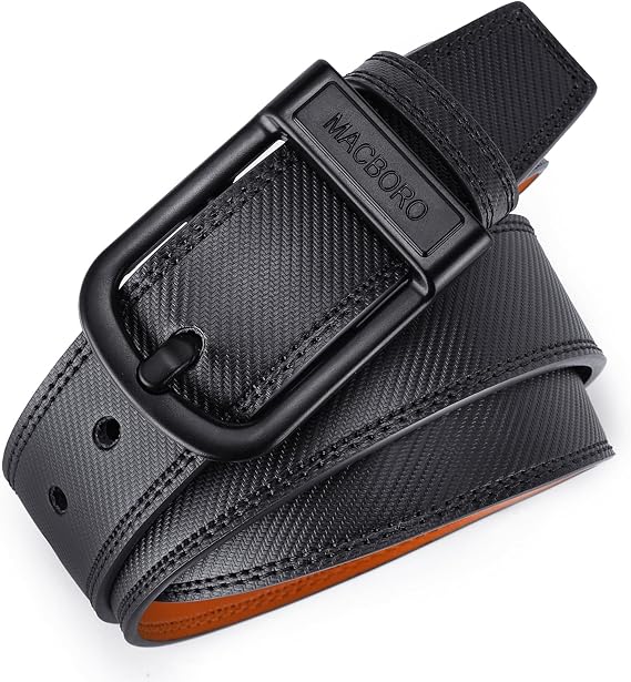 Non Metal Tsa Approved Belt Nickel Free Hypoallergenic Plastic Buckle Travel Leather Belt 1.38"