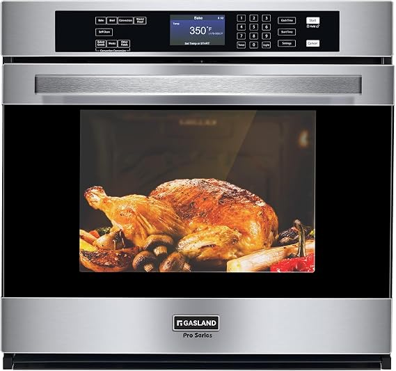 Electric Wall Oven, GASLAND Pro ES710TS Professional Built-in Oven 30 Inch 10 Functions, 5.0 Cu.Ft. Convection, Self-cleaning, Air Fry, Temperature Probe Included, 240V Hardwire, Stainless Steel
