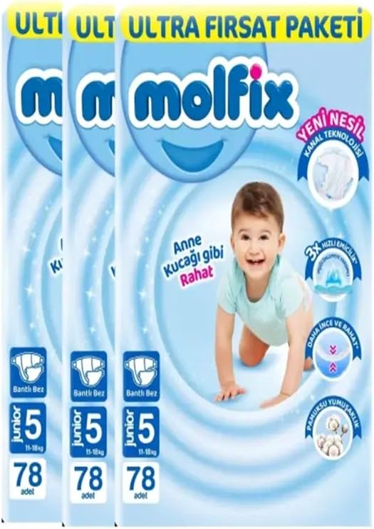 Molfix Bebek Bezi 5 Beden Ultra Fırsat Paketi 78X3 234 Adet