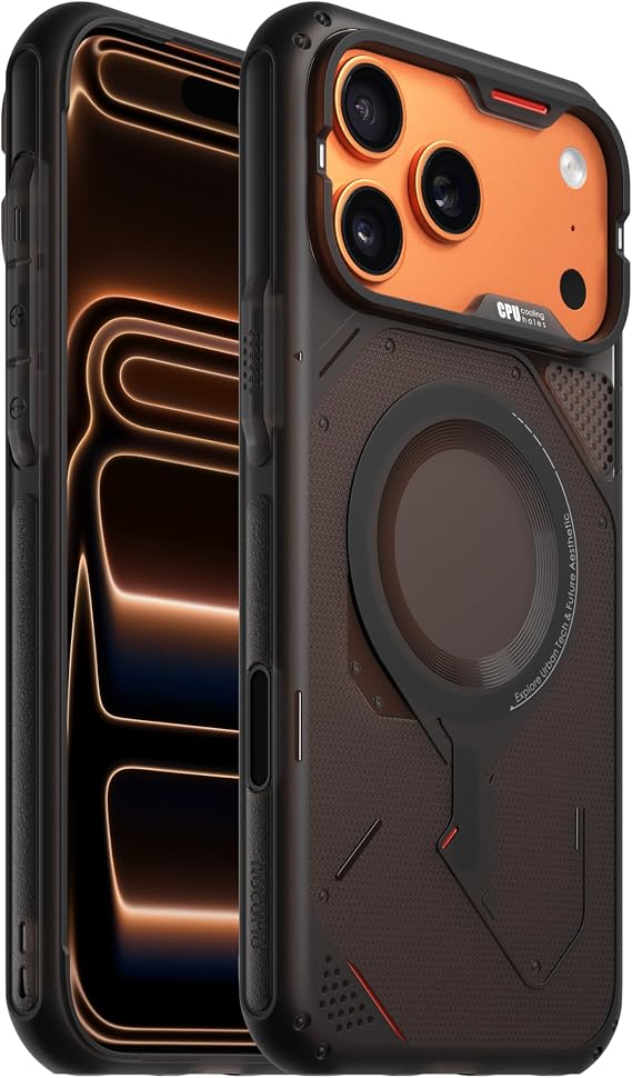 Aulumu A17 Rugged iPhone 17 Pro Max Case | MagSafe Compatible | Touch-Sensitive Buttons | Integrated Drop Protection | Military-Grade Outdoor Design Black