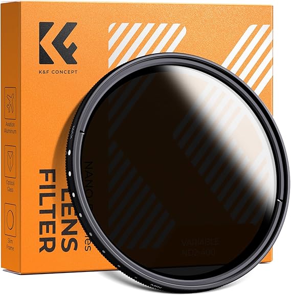 K&F Concept 77 mm ND Filtre, K&F Konsept 77 mm Ultra İnce ND2-ND400 Fader Değişken Nötr Yoğunluk Ayarlanabilir Lens Filtresi Ultra İnce ND Filtre Optik Cam