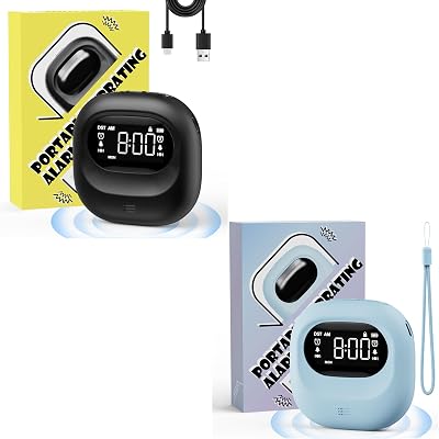 Roxicosly 2PCS Cordless Vibrating Alarm Clock for Travel