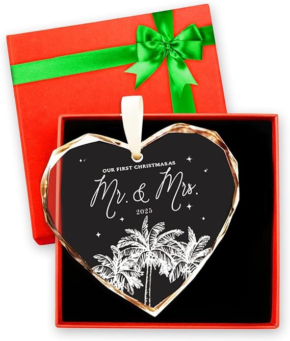 Wedding Gifts - Mr and Mrs Gifts - Marriage Gift Ideas for Couples, Future Mr and Mrs Gift Ideas-Her Just Married Ornaments - Just Married Decorations Bridal Shower Ornaments(Trees)