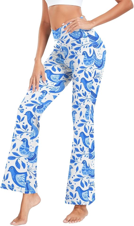 Womens Flared Yoga Pants, Bootcut Leggings for Women V Crossover High Waisted Workout Leggings