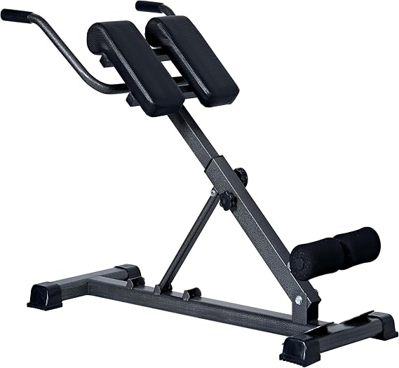 soges Adjustable Roman Chair Exercise Equipment, Foldable for Home Gym | Fitness Hyperextension Bench Machine Back Extension Ab Workouts, Full Body Strength Exercise Sit Up Bench