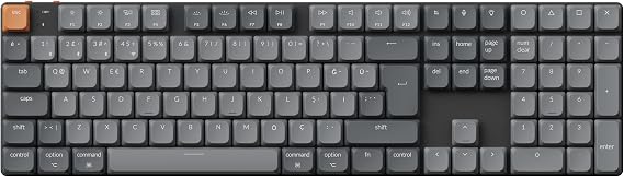 Keychron K5 Max%100 RGB Türkçe Red Switch Kablosuz Karbon Siyah Mekanik Klavye