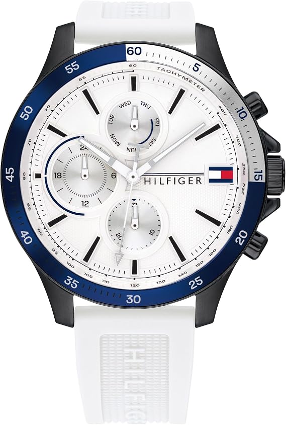 Tommy Hilfiger Analogue Multifunction Quartz Watch for Men with White Silicone Bracelet - 1791723