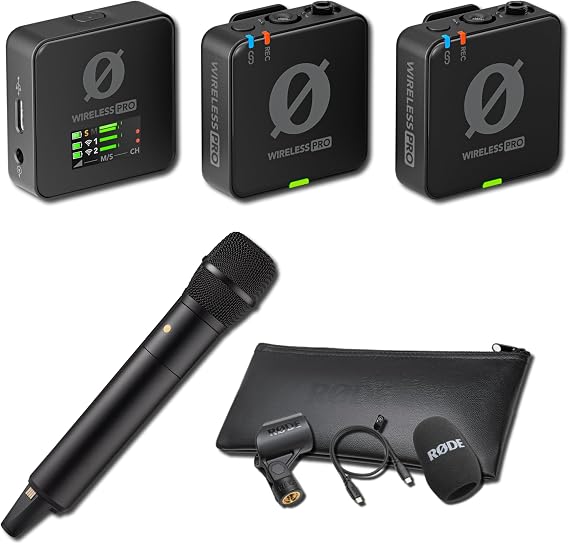 Rode Wireless Pro Wireless Microphone System with Interview Pro Wireless Handheld Condenser Microphone