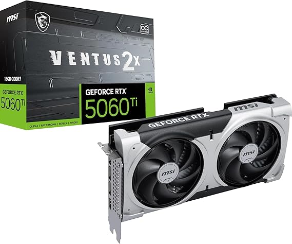 Msi Vga Geforce Rtx 5060 Ti 16g Ventus 2x Oc Plus Rtx5060ti 16gb Gddr7 128b Dx12 Pcie 5.0 X16 (3xdp 1xhdmi)