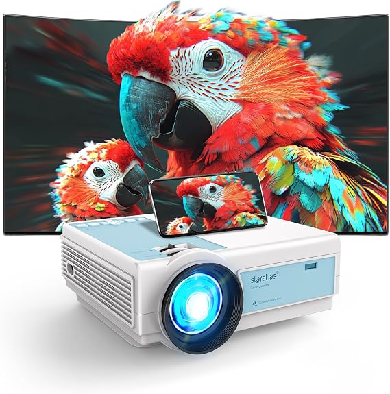 Mini Projector 4K Supported, 12000 Lumens Mini Portable FHD 1080P WIFI6 Bluetooth Projector Home Theater Projector for IOS/HDMI/USB/TV Stick
