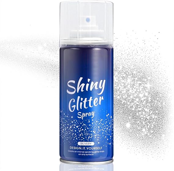 Body Glitter Spray Holographic Silver Glitter Hairspray-Silver