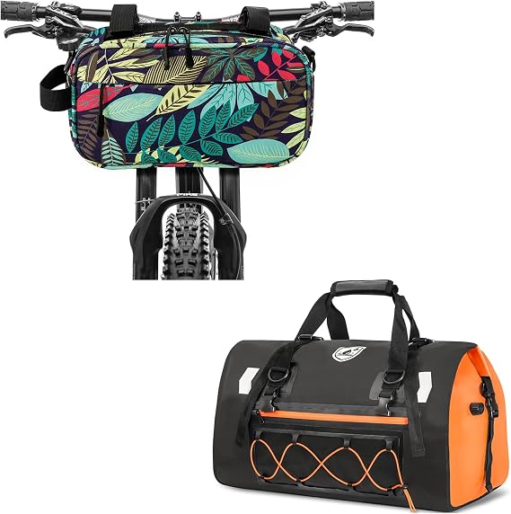 YEEGO DIRECT Handlebar Bag for Bicycles, Bike Bag Multifunctional Waterproof Scooter Crossbag Handbag and Motorcycle Tail Bag, 50L Waterproof Duffle Bag, Luggage Dry Saddle Rear Rack Trunk Bags