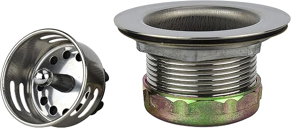 Plumb Pak 878PC Paslanmaz Çelik Bar Lavabo Süzgeci, Sepetli, 5-6.4 cm Açıklık, Parlak Krom
