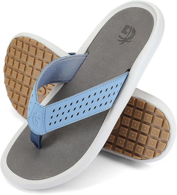 Gumbies Noosa Unisex Flip-Flop, with Arch Support Supersoft Brush EVA Footbed, Soft Cotton Backed Strap & Recycled Rubber Sole - Comfort